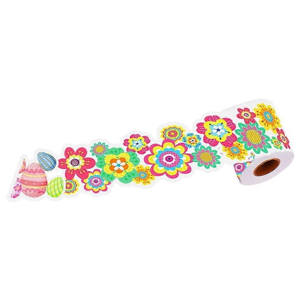 Floral Sticker Flower Stickers Skateboard Decorations Assorted Color Adhesion 1 Roll