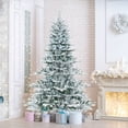 thumbnail image 1 of Gymax 7 FT Snow Flocked Artificial Christmas Tree w/ 1119 PVC & PE Tips 620 LED Lights, 1 of 10
