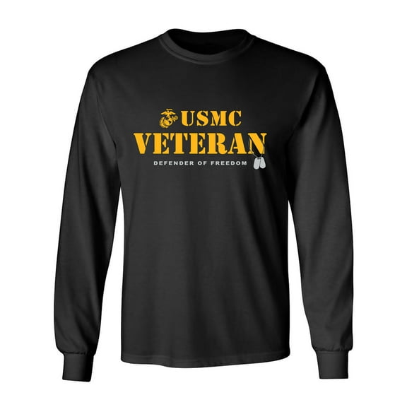 USMC Veteran Defender of Freedom Adult Long Sleeve T-shirt