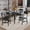 Black: 47.2“, variant on Extendable Dining Table Set for 4, Kitchen Table Chairs Set of 4, Wooden Dining Room Table with Metal Frame, Folding for Small Apartment Saving Space, Rustic Brown