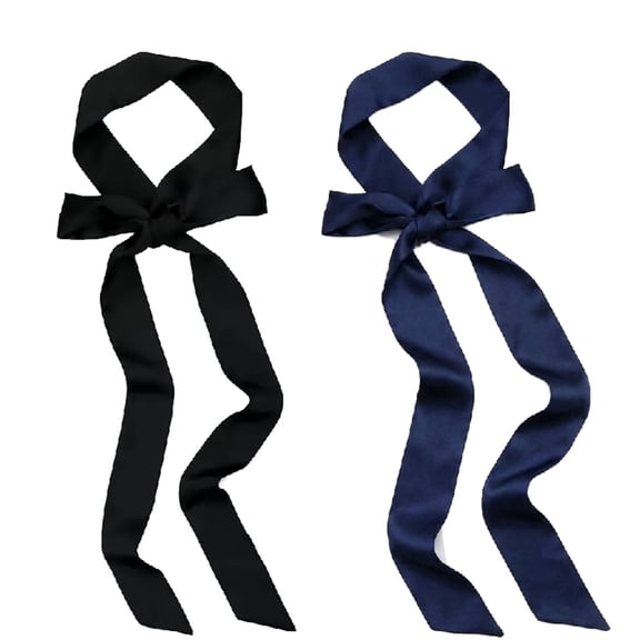 2-Pack Satin Sash Belt for Women, Plus Size Silk Feeling Tie Bow Waist Belt, Wedding Bridesmaid Prom Dress Accessory, Hair Wrap