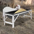 thumbnail image 4 of 40in Livestock Feed Trough, Farm Animal Feeding Trough with Deeper Feeding Pan and Stand, Galvanized Steel Sheep Feeder Trough for Goats Sheep Deer Pigs Cows Ponies and Horses (Black), 4 of 7