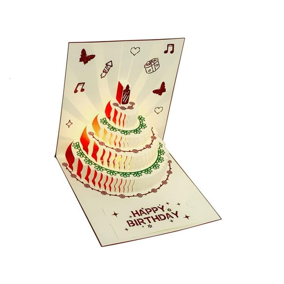 HONCLL Musical 3D Birthday Greeting Card with Music and Lights Artistic Birthday Card