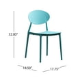 Landry Outdoor Plastic Chairs, Set of 4, Teal