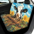 thumbnail image 3 of Jeiento Cow Car Seat Covers for Women Girls Sunflower Bucket Seat Cushion Rear Bench Protector Interior Auto Accessories Decor Universal Fit for Most Cars Van SUV Truck, 4 Piece, 3 of 6