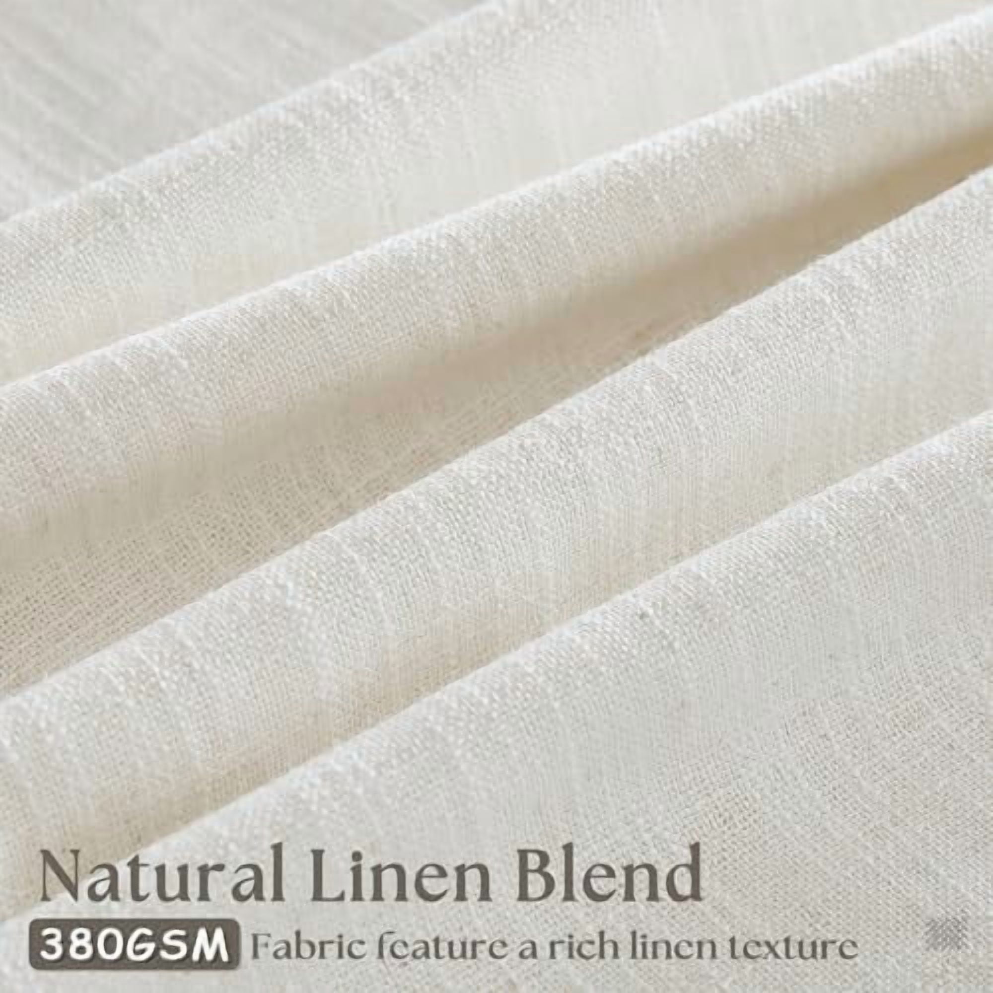 Extra Wide 60 Inch Width Pinch Pleated Curtains 90 Inch Length for Living Room Thick Linen Boho Curtain Memory Shape Light Filtering Privacy for Bedroom Large Windows Hooks Rings Cream 1 Panel 60x90