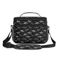 thumbnail image 2 of Dinosaur and Text Black Pattern Insulated Lunch Box for Women Men, Medium Leakproof Cooler Bag with Adjustable Strap, 10"x6.7"x8", 2 of 6