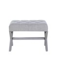 thumbnail image 2 of Chic Home Gaia Neo Traditional Tufted Linen X-Leg Ottoman, 2 of 4