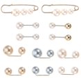 thumbnail image 2 of 12pcs Delicate Pearl Brooch Pin Skirt Waist Button Durable Alloy Brooch Pin, 2 of 4