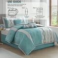 thumbnail image 5 of Lanco 7 Piece Blue Comforter Set, Queen Size Jacquard Bedding Set, All Season Geometric Patchwork Bedding Set, Matching Pillows , Shams , Bed Skirt, 5 of 9