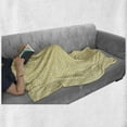 thumbnail image 6 of Greek Key Soft Flannel Fleece Throw Blanket, Roman Culture Themed Minimalist Pattern Meander Diagonal Squares Tile, Cozy Plush for Indoor and Outdoor Use, 70" x 90", Yellow White, by Ambesonne, 6 of 6