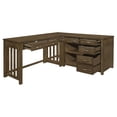 thumbnail image 3 of Lexicon Blanche Wood L Shaped Desk in Brown Gray, 3 of 8