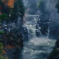 thumbnail image 5 of Shangniulu Shower Curtain for Bathroom with Hooks,Without Odor Polyester Fiber Material,Natural Scenery Bathroom Decorative Shower Curtains Water Repellent Washable White, 5 of 7