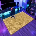 thumbnail image 3 of Circle Pattern Texture Rug 5x7ft Area Rugs Vintage Ginger Yellow Rugs Soft Washable Non Slip Carpet for Living Room Bedroom Entry Floor Mats, 3 of 7