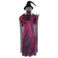thumbnail image 1 of 6.6FT Hanging Witch Halloween Decorations Outdoor, Animated Talking Witches with Color-Changing LED Eyes & Scary Sounds, Touch & Sound Sensor Halloween Decor for Yard Porch Haunted House, 1 of 7