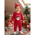 thumbnail image 5 of RUINIXCW Infant Boy Girl Christmas Outfit Long Sleeve Crew Neck Romper and Hat Set, 5 of 8