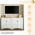 thumbnail image 4 of Harper & Bright Designs Wood TV Stand with 2 Drawers for 70 inch TV, TV Storage Cabinet with Adjustable Shelves, Mid-Century Entertainment Center Console Table for Living Room, White, 4 of 14