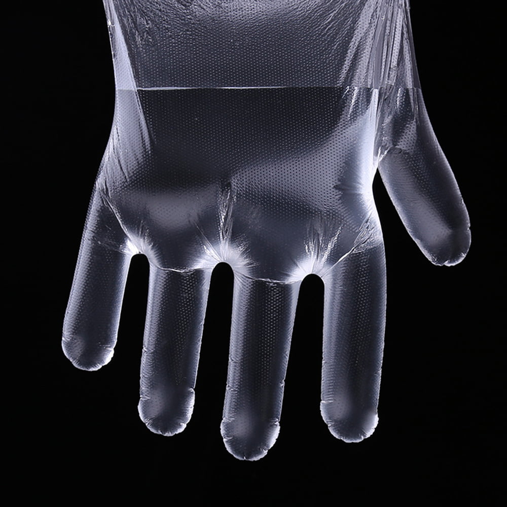 100pcs Transparent Gloves Plastic Gloves For Food BBQ Disposable Kitchen Tools 