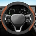 thumbnail image 2 of Car Steering Wheel Cover Steering Wheel Cover Protector Universal Car Accessories Suitable For Volkswagen Lamando Magotan GTI Sagitar Tiguan Tharu T-roc Passat-Suede[brown], 2 of 7