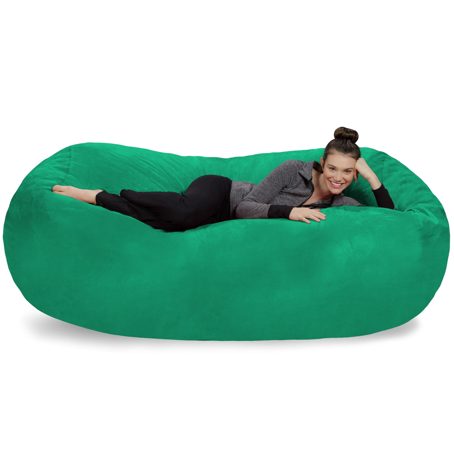 Sofa Sack Bean Bag Chair, Memory Foam Lounger with Microsuede Cover, Kids, Adults, 7.5 ft, Aqua Marine