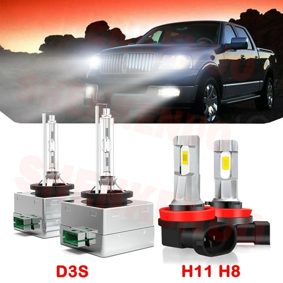 D3S HID Headlight Bulbs for Lincoln Navigator 2007 2008 2009 2010 2011 2012 2013 2014 H11 Led Fog Lights 4pcs