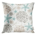 thumbnail image 1 of BSDHOME Beige Hand Marine Pattern with Sea Shells and Stars Perfect Prints Brown Aqua Pillow Case 18x18 Inches Pillowcase, 1 of 1