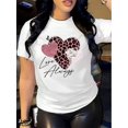 thumbnail image 1 of [Love|Letter] Casual Short Sleeve Round Neck | Love and Letter Pattern Printed T-Shirt, 1 of 6