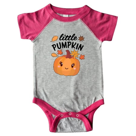 

Inktastic Cute Little Pumpkin with Fall Leaves Gift Baby Boy or Baby Girl Bodysuit
