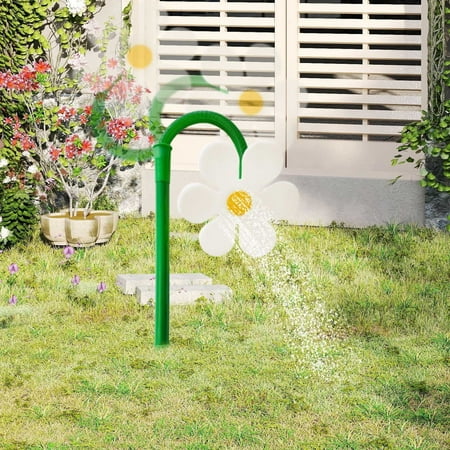 360° Rotating Dancing Flower Water Sprinkler for Lawn and Garden Colorful Lawn Irrigation Decor – Adjustable Spray Fun Irrigation Tool for Yard Watering Kids and Pets Playing White