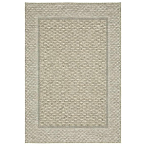 Oriental Weavers Tortuga Indoor/Outdoor Rug - TR06A - 3'3" x 5' - in Beige/ Black - Classic Casual Style, Water, Stain and Fade Resistant, Hose Clean, Patio, Outdoor Living Area Rug