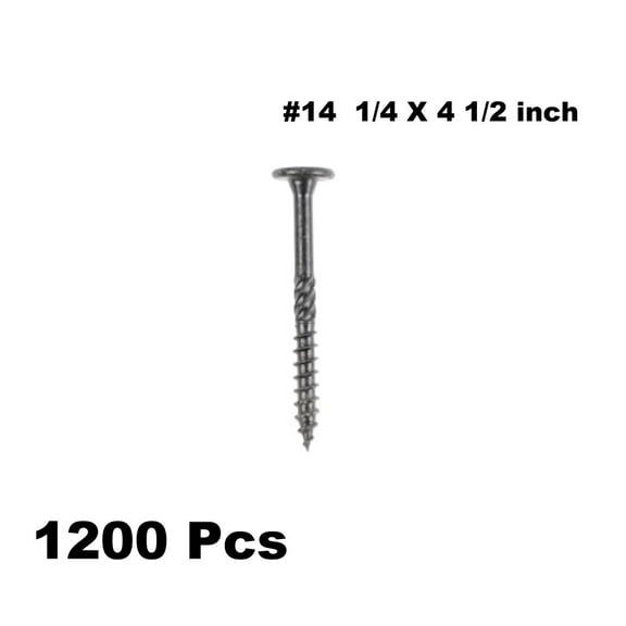 KAPAS Decking/Fencing/ Framing Black Wood Screws #14 1/4 X 2 7/8” Flat Head, T30 Torx Drive, Hardened Steel , Black NANO 1000hrs + Wax Exterior Coated (1200 Pcs - With 24 Pcs T30 Torx drive bit )