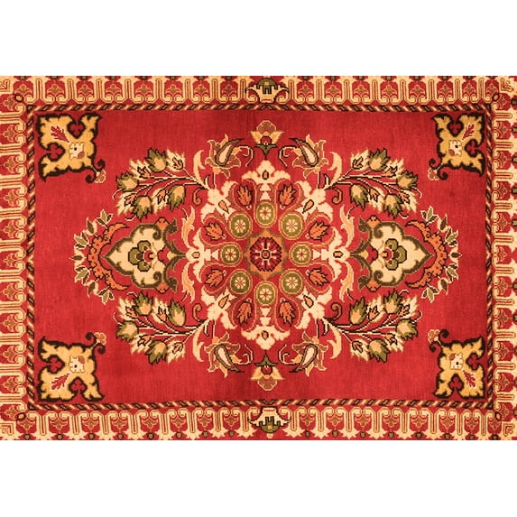 Ahgly Company Indoor Rectangle Persian Orange Traditional Area Rugs, 4' x 6'
