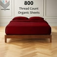 thumbnail image 2 of 21-INCH EXTRA DEEP POCKETS - 100% Organic 800-Thread-Count - Full Size Organic Cotton Sheet Set- Burgundy, 2 of 7