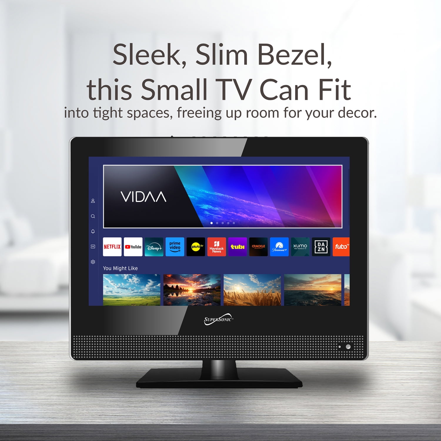 Supersonic 15" VIDAA ACDC Compatible LED Smart TV with Built-In WiFi