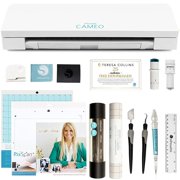 silhouette cameo 3 bluetooth machine bundle - teresa collins exclusive designs, premium blade, chalkboard vinyl roll, transfer paper, and more