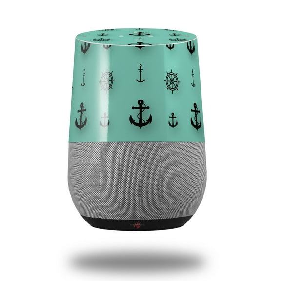 Decal Style Skin Wrap for Google Home Original - Anchors Away 02 Seafoam Green (GOOGLE HOME NOT INCLUDED) by WraptorSkinz
