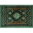 thumbnail image 1 of Ahgly Company Machine Washable Indoor Rectangle Persian Turquoise Blue Traditional Area Rugs, 8' x 10', 1 of 4