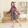 thumbnail image 2 of FORMRS Niños Bathrobe Unisex Hooded Robe Soft Plush Pajamas Sleepwear, Size 7-9T, Vibrant Green Tartan Pattern, 2 of 7