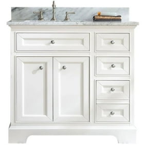 Simpli Home Marlowe 20 inch Bath Vanity with White Engineered Marble ...