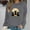 Gray, variant on Uootdi Women's Black Crew Neck Sweatshirt with Halloween - themed Print (Black Cats, Pumpkin Lantern, Moon, Bats), Spooky Festive Style for Halloween Outfits