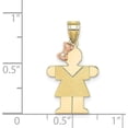 thumbnail image 4 of Gold 14k Two-Tone Small Girl with Bow on Left Engravable Charm - 25mm, 4 of 6