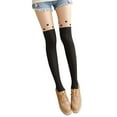 thumbnail image 1 of Collants Résille Chauds Femme Bas Tube Haut Couture Bas Velours Pantyhose Cuisse -Crochet Soie Chaussettes de Base Collants Bas, 1 of 5
