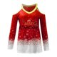 thumbnail image 1 of Blusa informal de manga larga con cuello en V y hombros descubiertos para mujer a la moda navideña Pompotops  gfhjh20357, 1 of 3