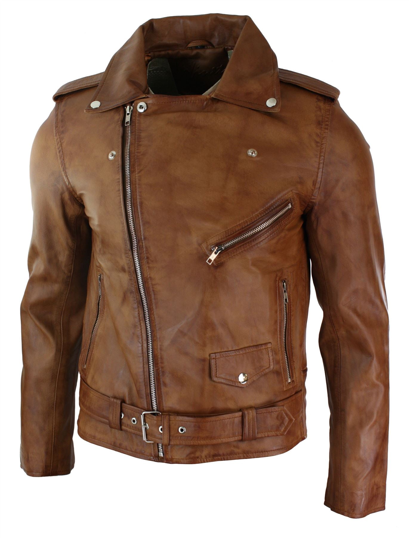 ジャケット・アウター TANNAT t/t slim leather jacket Slim Jim 3 Button Classic Blazer Men TAN Nappa Soft Leather