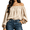 Brown #42, variant on Women's Off Shoulder Long Sleeve Blouse Casual Elastic Loose Daily Shirts Brown S
