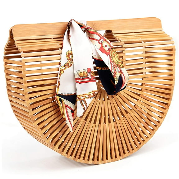 Tancuzo Handbag for Women Bamboo Bag by Handmade Large Tote Bag Beach Purse for Vacation