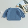 thumbnail image 3 of Baby Girl Boy Knit Pullover Sweater Fall Winter Warm Sweatshirt Tops with Pocket, 3 of 6