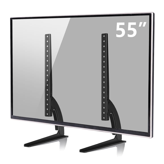 Universal Table Top TV Stand for 27-65 Inch TVs, Height Adjustable, Holds up to 88 lbs, Black