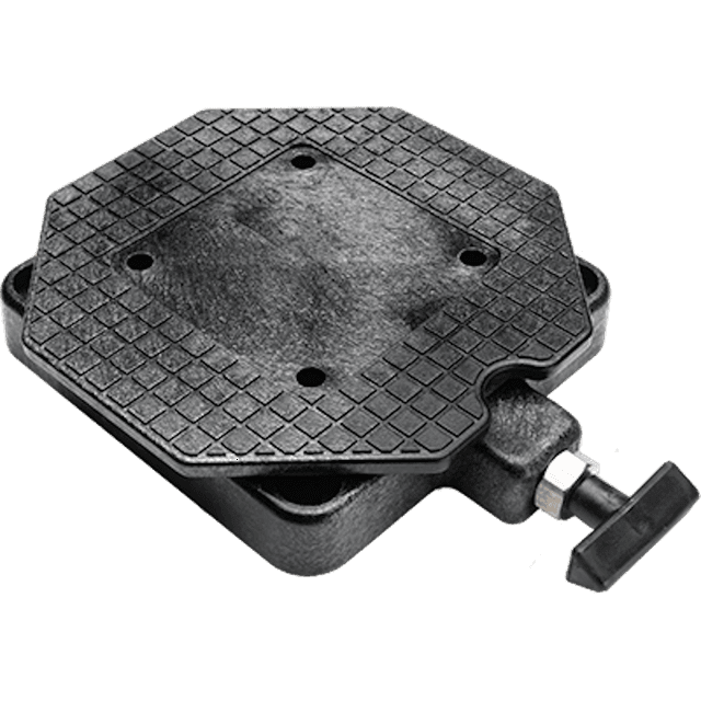 Cannon Downrigger Mount 2207003 Base Pivotante Profil Bas; Noir; Construction Composite; Dimensions Longueur 5-1/4 Pouces x Largeur 5-1/4 Pouces; Rotation à 360 Degrés; Pré-Percé et Tige