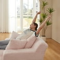 thumbnail image 4 of Lovableguy Oversized Chaise Lounge Chair Indoor,Corduroy Upholstered Single Lounge Couch,Cloud Sleeper Sofa Bed for Living Room,Bedroom,No Assembly Required,Pink, 4 of 7